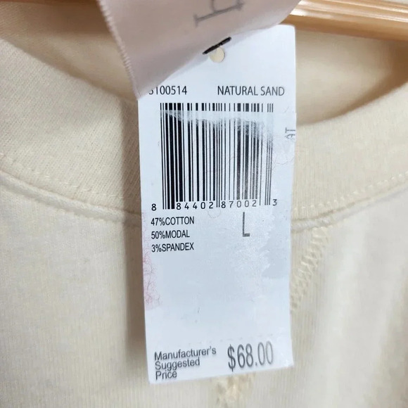 PHILOSOPHY Women's Lurex Stripe Knit Sweatshirt In Natural Sand Size L NWT - Picture 7 of 12